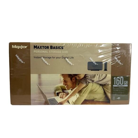 Maxtor External Hard Drive Basics Personal Storage 3200 160 GB - Picture 1 of 6